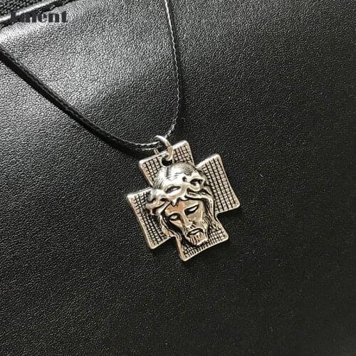 Talent Crown Metal Silvery Jesus Cross Vintage Alloy Stainless Women Pendant Gifts Fashion Necklaces Jewelry Men Holy Plate New