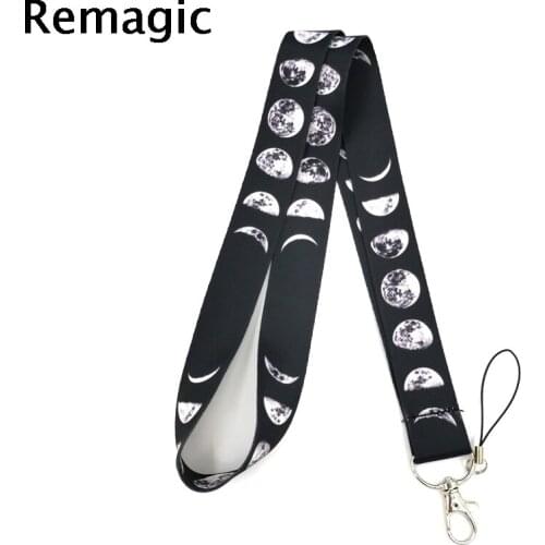 20pcs Lunar Eclipse Moon Space Lanyard for Keys Phone Cool Neck Strap Lanyard for Camera Whistle ID Badge Cute webbing ribbons