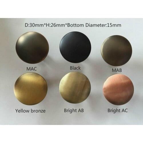 Zinc Alloy Knob Morden Type Handle Multicolor D:30mm Cabinet 10PCS