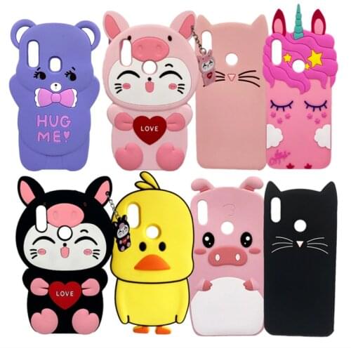 For Huawei P Smart 2019 Case Silicon Cute Cartoon Back Cover For Funda Huawei P Smart 2019 Case Cover POT-LX1 POT-LX3 Phone Case
