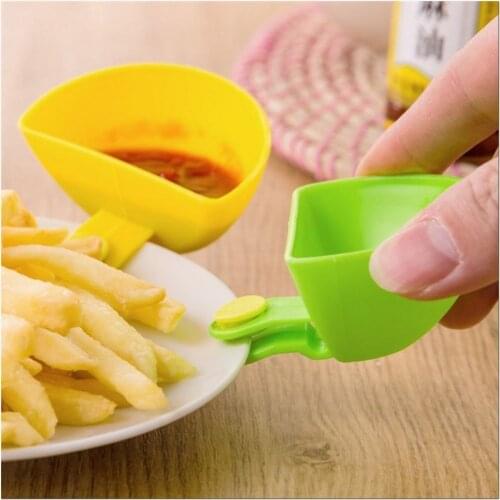 Convenient French Fries Dipping Cup 2 in 1 Snack Sauce Ketchup Jam Dipping Cup with Clip