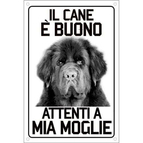 Vintage Pet Newfoundland Dog the Dog Is Good Careful Metal Tin Sign 8x12 Inch Retro Home Bar Pub Outdoor Garden Wall Decor