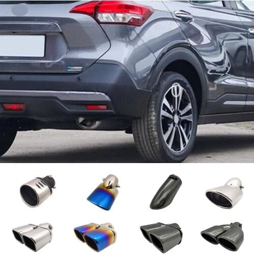 Car Styling Protect Cover Stainless Steel Muffler Pipe Outlet Dedicate Exhaust Tip Tail For Nissan Kicks 2017 2018 2019 2020