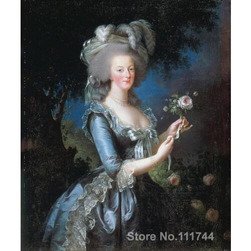 Women paintings Marie Antoinette with the Rose Elisabeth Vigee Lebrun art on canvas High quality Hand painted