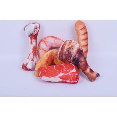 Pet Dog Chews Toy Puppy Molars Resistant Plush Vocal Toy Simulation Beef For Small Dog Bite Resistant Squeaky 1Pcs Puppy Cat Toy