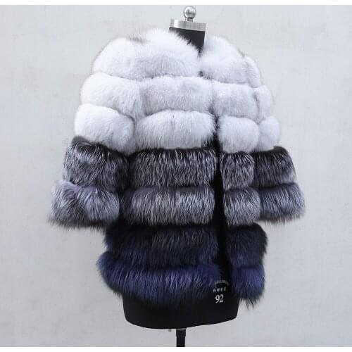 Winter vest warm thick female jacket, real 100% real fur coat natural fox fur short coat