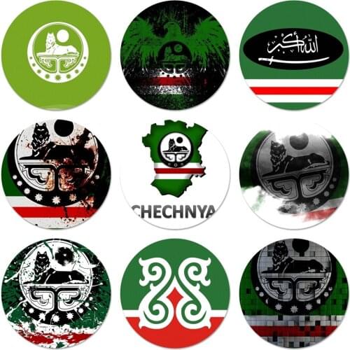 Flag Of Chechnya Art Icons Pins Badge Decoration Brooches Metal Badges For Clothes Backpack Decoration 58mm