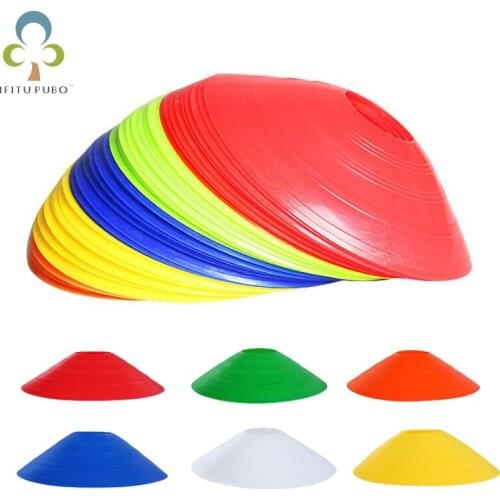 10pcs/set High Quality Soccer Training Sign Dish Pressure Resistant Cones Marker Discs Marker Bucket PVC Sports Accessories GYH