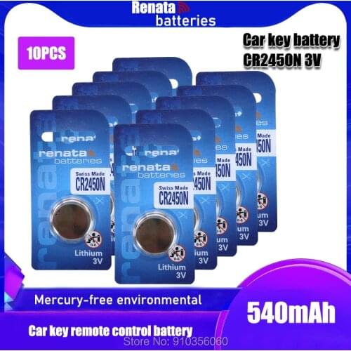10PCS Original RENATA CR2450 CR 2450 KCR2450 3V Lithium Button Cell Battery Coin Batteries For Watches,clocks,hearing aids