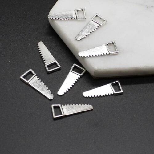 12pcsDIY handmade vintage zinc alloy jewelry accessories 24*9MM life tools saw pendants jewelry accessories