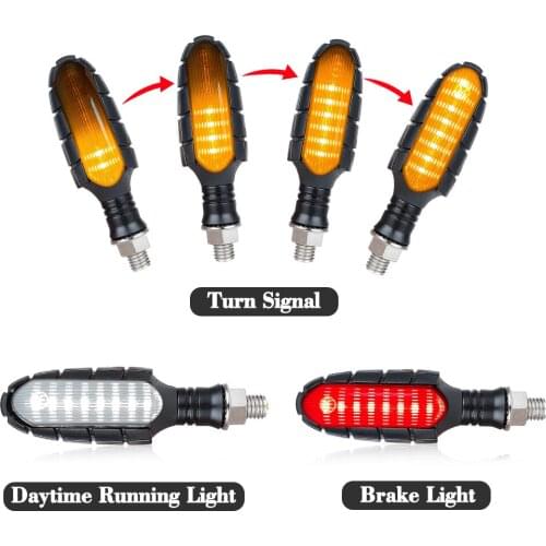 4x Motorcycle Turn Signals Light 2835 High-quality LED Tail Flasher Sequential Blinker Bendable Motorcycle Flashing Lights