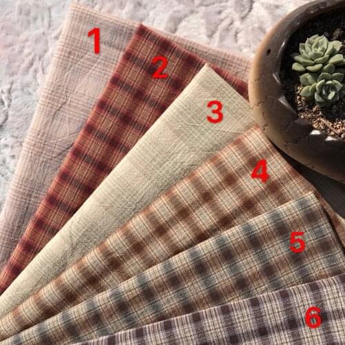 50*70 cm Thick soft Plain Dyed Cotton Quilting Fabric Handmade Japanese Yarn Dyed Craft DIY Patchwork Cloth