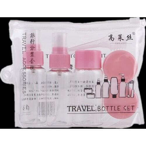 7pcs/Set Mini Makeup Cosmetic Face Cream Pot Bottles Plastic Transparent Empty Make Up Container Bottle Travel Kit Accessories