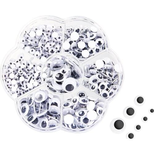 700 Pcs/lot Eye Activities Moving Eyeball Plastic Eyes Scrapbook with Adhesive Sticker for Children Doll Toy Handmade DIY