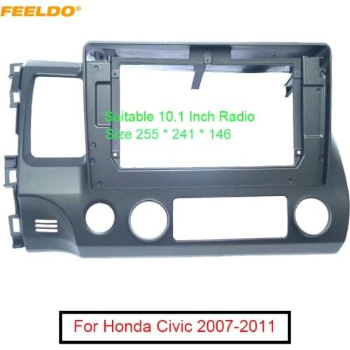 FEELDO Car Audio Facia Panel Frame Fitting Adaptor For 10.1 Inch Honda Civic(LHD) Radio 2Din CD/DVD Dash Trim Kits #AM6269