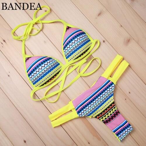 BANDEA 2019 Sexy Printed Bikini Push Up Swimwear Swimsuit Women Biquini Bow Brazilian Bikini Set Beach Swimsuit set