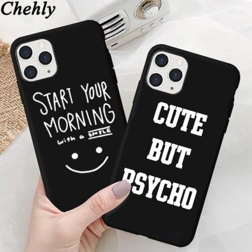 Smile Phone Case for iPhone 6s 7 8 11 12 Mini Plus Pro X XS MAX XR SE Funny Letters Cases Soft Silicone Fitted Accessories Cover