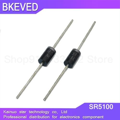 20PCS schottky diode SR5100 5A/ 100V DO -27 SB5100