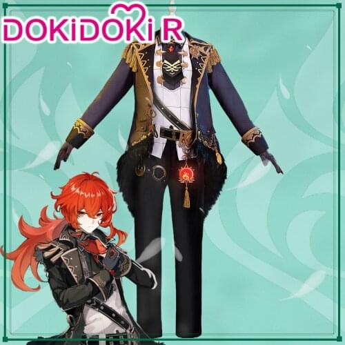 DokiDoki-R Game Genshin Impact Cosplay Diluc Cosplay Costume Game Genshin Impact Diluc Costume
