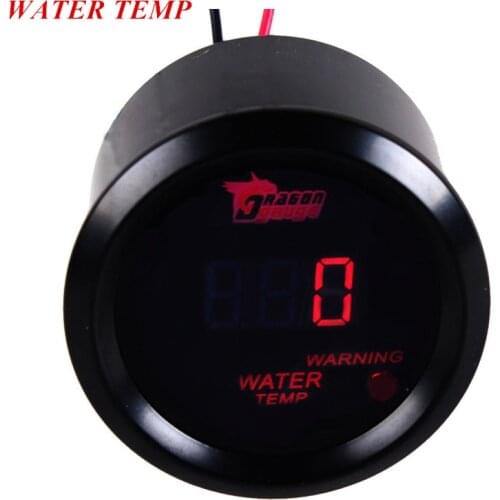 EE support 2" 52mm Black Cover Universal Car Accessories Digital Clocks Red LED Water Temp Gauge Meter Celsius