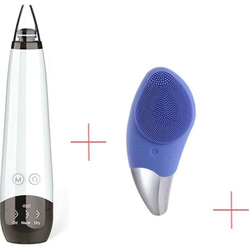 Electric Silicone Facial Brush Facial Brush Sonic Vibration Cleanser + Remove Blackheads and Deep Nostril Cleanser for Face