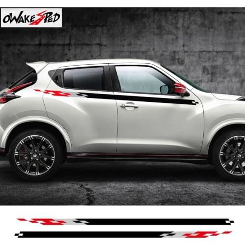 Racing Lattice Stripes Car Body Waist Lines Decor Sticker For Nissan Juke Nismo Auto Door Styling Vinyl Decals Car Accessories