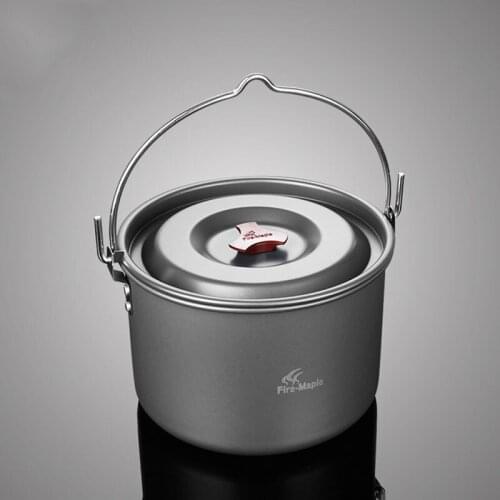 Picnic pot Camping pot Deep mouth camp pot Big hanging pot Outdoor trekking cookware Self-driving equipment Climbing pot