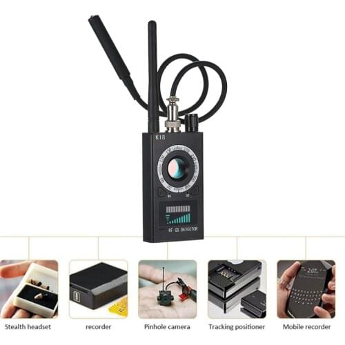 Hot sale K18 Multi-function Anti spy Detector Camera Wireless GSM Signal Audio Bug Finder GPS Signal Lens RF Tracker Scanner