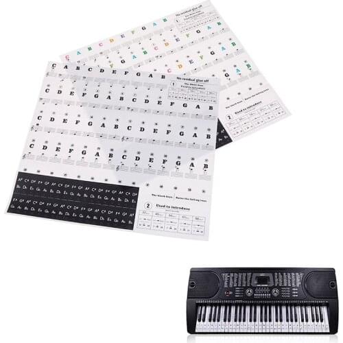 Piano Stave Music Decal Label Note Sticker Electronic Piano Keyboard 49 54 61 88 Keys Sound Name Stickers Key Sticker HOT SALE