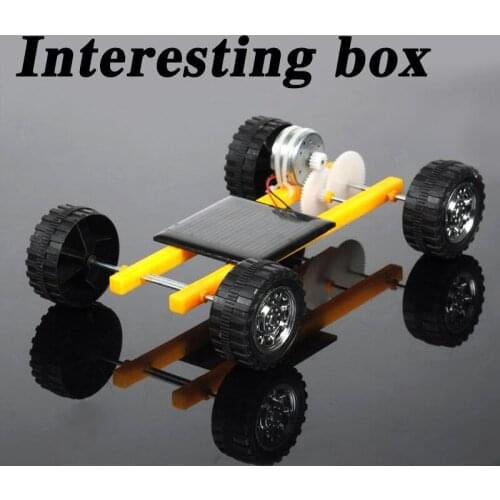Solar car creative model assembly technology electric toy DIY handmade technology production material package