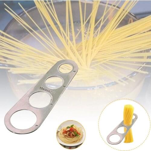 4 Holes Spaghetti Ruler Stainless Steel Measuring Tool Restaurant Kitchen Gadgets Kitchen Supplies Noodle Pasta Ruler