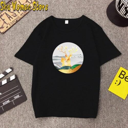 Trendy Creative Graphic T-shirt Top Best Gold Glitter Reindeer Christmas Shirt Holiday Deer Gift New Fashion T-Shirt