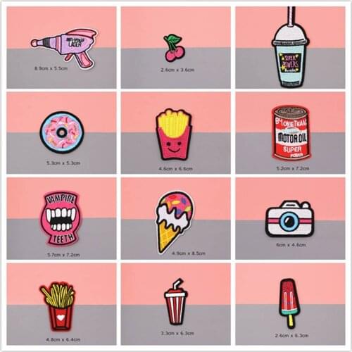 Fashion Cartoon Patches Cap Shoe Iron On Embroidered Appliques DIY Apparel Accessories Patch For Clothing Fabric Badges BU149