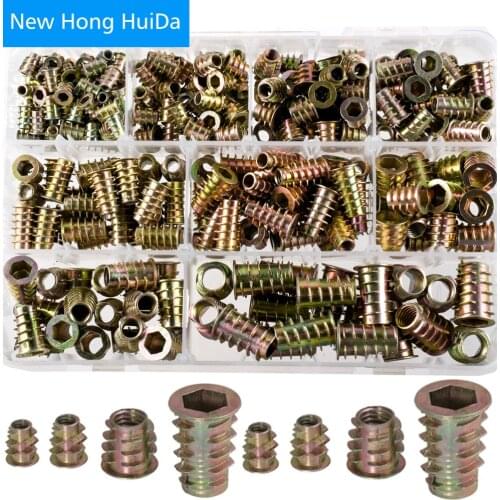 M4 M5 M6 M8 M10 Furniture Insert Nut Alloy Steel Hex Socket Head Drive Screw For Wood Metric Thread Assortment Tool Kit Set