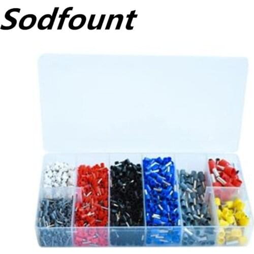1200pcs European style tubular cold-pressed terminal combination tubular terminal set 22AWG-7AWG