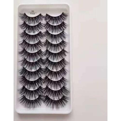 NEW 10 Pairs 3d Mink Lashes Faux Eyelashes Thick Wispy Natural Mink Lashes Wholesales Natural False Eyelashes