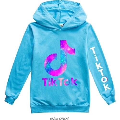 Tik Tok Sleeve Girls Clothes Childrens Hooded Sweater Spring and Autumn Boys Girls Long Sleeve Hooded Sweatshirt Childrens