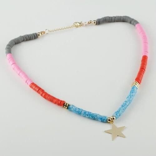 Star Figured Rainbow Fimo Necklace