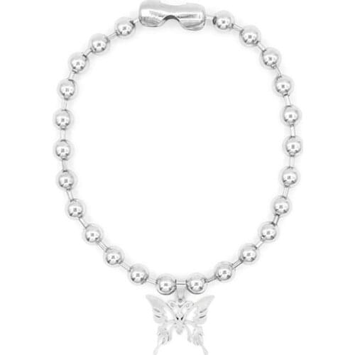 Punk exaggerated butterfly pendant jumping Di Tuku beads girl heart-shaped fairy necklace