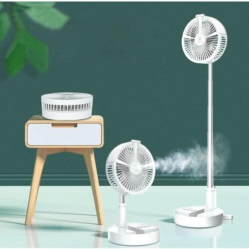 H9 Portable Folding Hydrating Fan USB Electric Fan Humidifying Water Spray Fan Rechargable Desk Floor Fan with Night Light