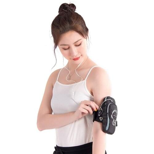 Simple Style Running Women Men Arm Bags Phone Money Keys Outdoor Sports Arm Package Bag With Headset Hole