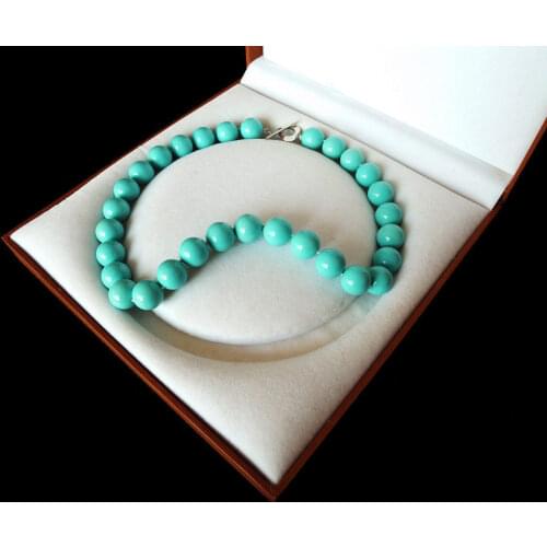 Rare Huge 10mm Genuine South Sea natural Blue Shell Pearl Necklace