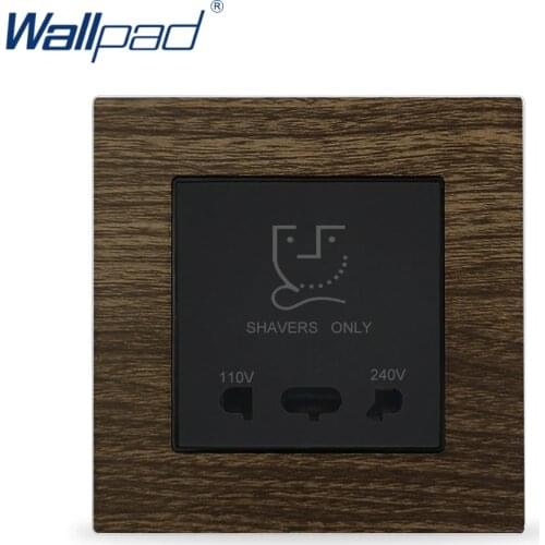 Shaver Power Sockets For Home Wallpad Metal Panel Wood Design EU UK Hotel Shaver Charger Power Socket