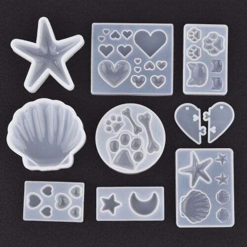 DIY Epoxy Resin Mold Sea Shell Starfish Silicone Crystal Mold Jewelry Making Tool Handmade Crafts Home Decoration