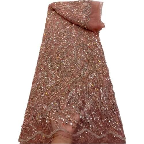 SJ Lace Beaded African Lace Nigerian Tulle Fabric 2021 High Quality Embroidery French Net Laces Sequins Fabric For Dress r5-83