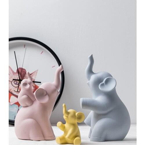 Nordic Creative Living Room Porch Room Desktop Wine Cabinet Decoration Ornaments Home Accessories Ceramic Elephant Crafts