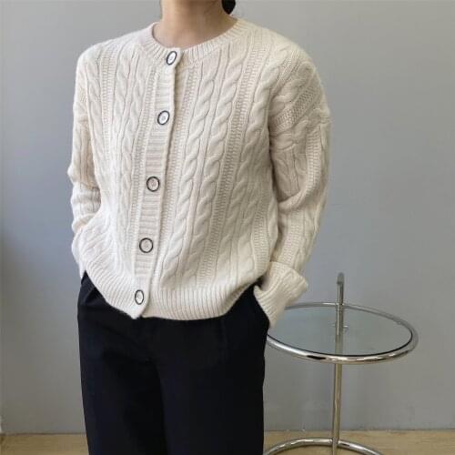 2021 Autumn Women O-Neck Sweater Long Sleeve Knitted Fashion Sweater Casual Women Cardigans Femme