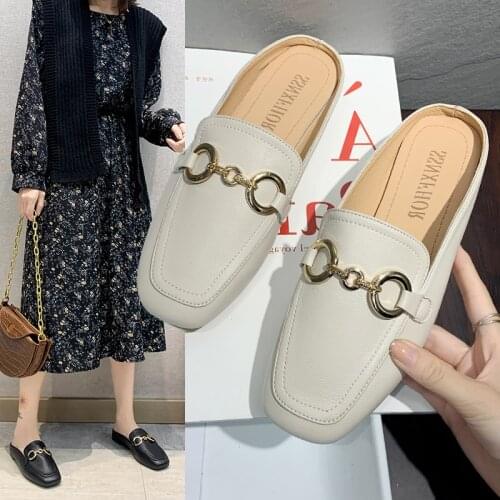 New Spring and Summer Womens Slippers 2021 Color Matching Hand-painted Flowers Outside Wear Lazy Height Thick Bottom Without He