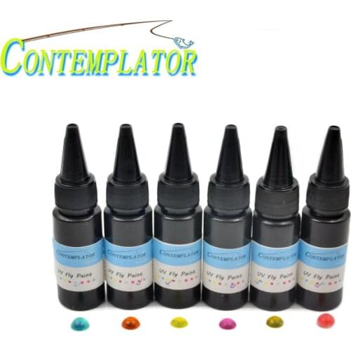 CONTEMPLATOR 20ml/bottle Super UV Glue 6optional colors UV Fly Paint Glue Medium Thick Clear Resin Glue Fly Tying Accessories