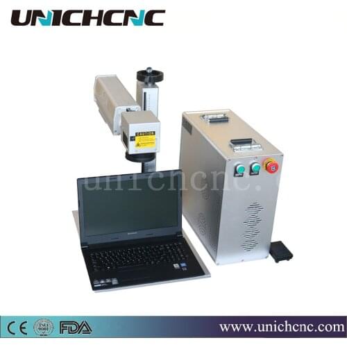 UNICHCNC mini split model metal plastic 20w fiber laser marking machine